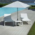 Grosfillex US033096 Sunset Glacier White Chaise Lounge with White Sling Seat - 12/Case, 12PK 383US033096CS